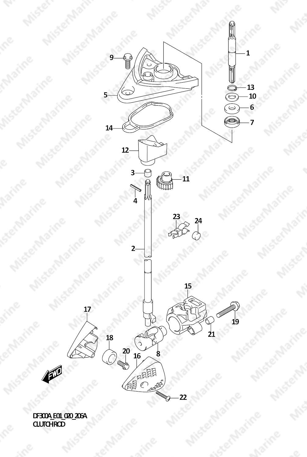 FIG.206A (1-D-5) CLUTCH ROD