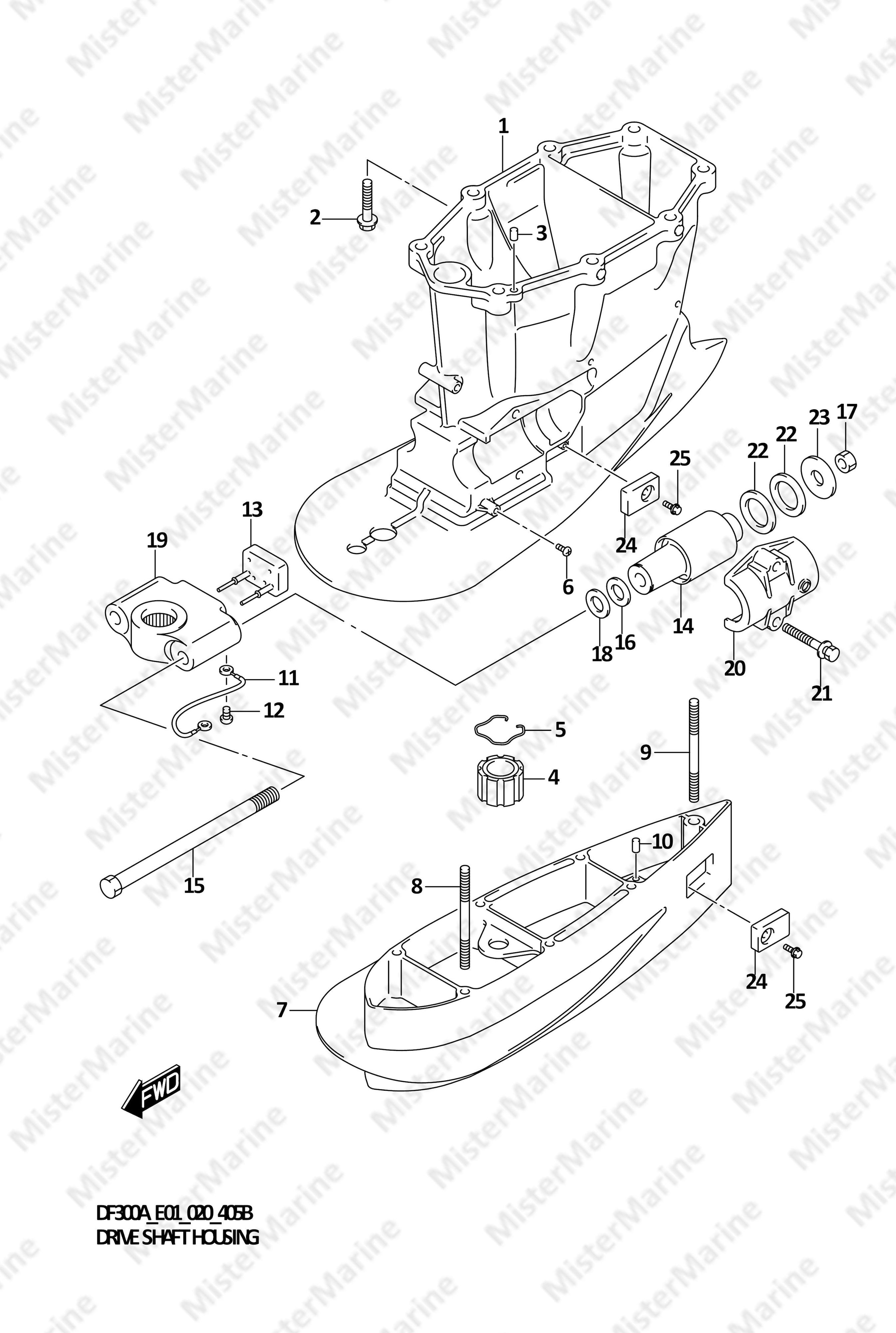 FIG.405B (1-E-11) DRIVE SHAFT HOUSING TRANSOM(XX)