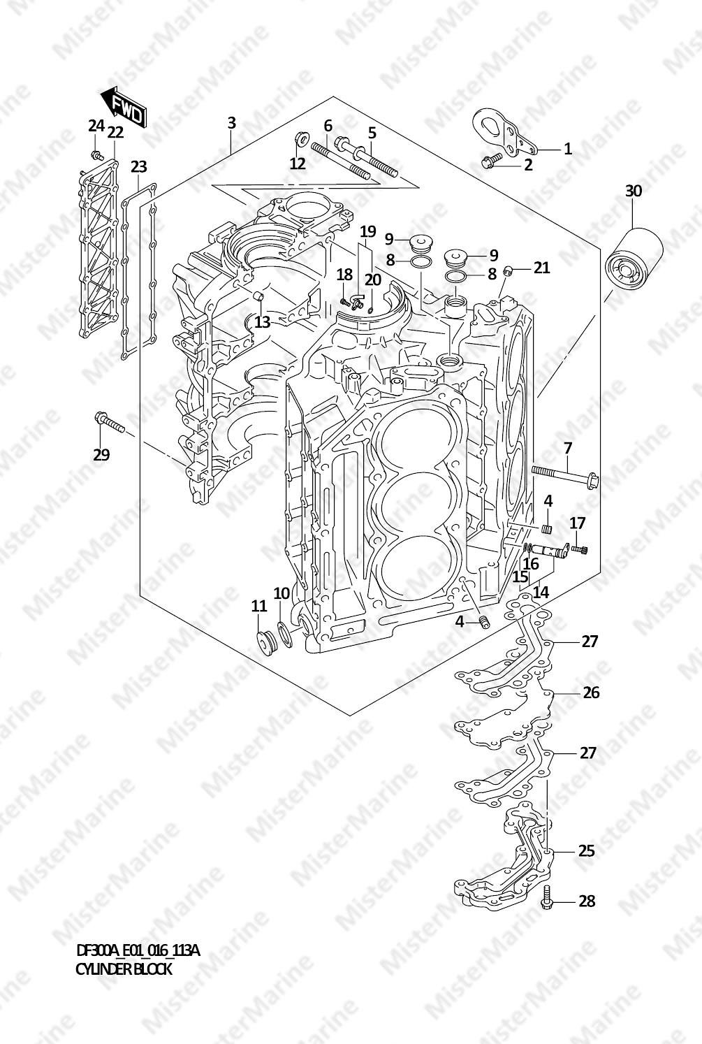 FIG.113A (1-B-4) CYLINDER BLOCK