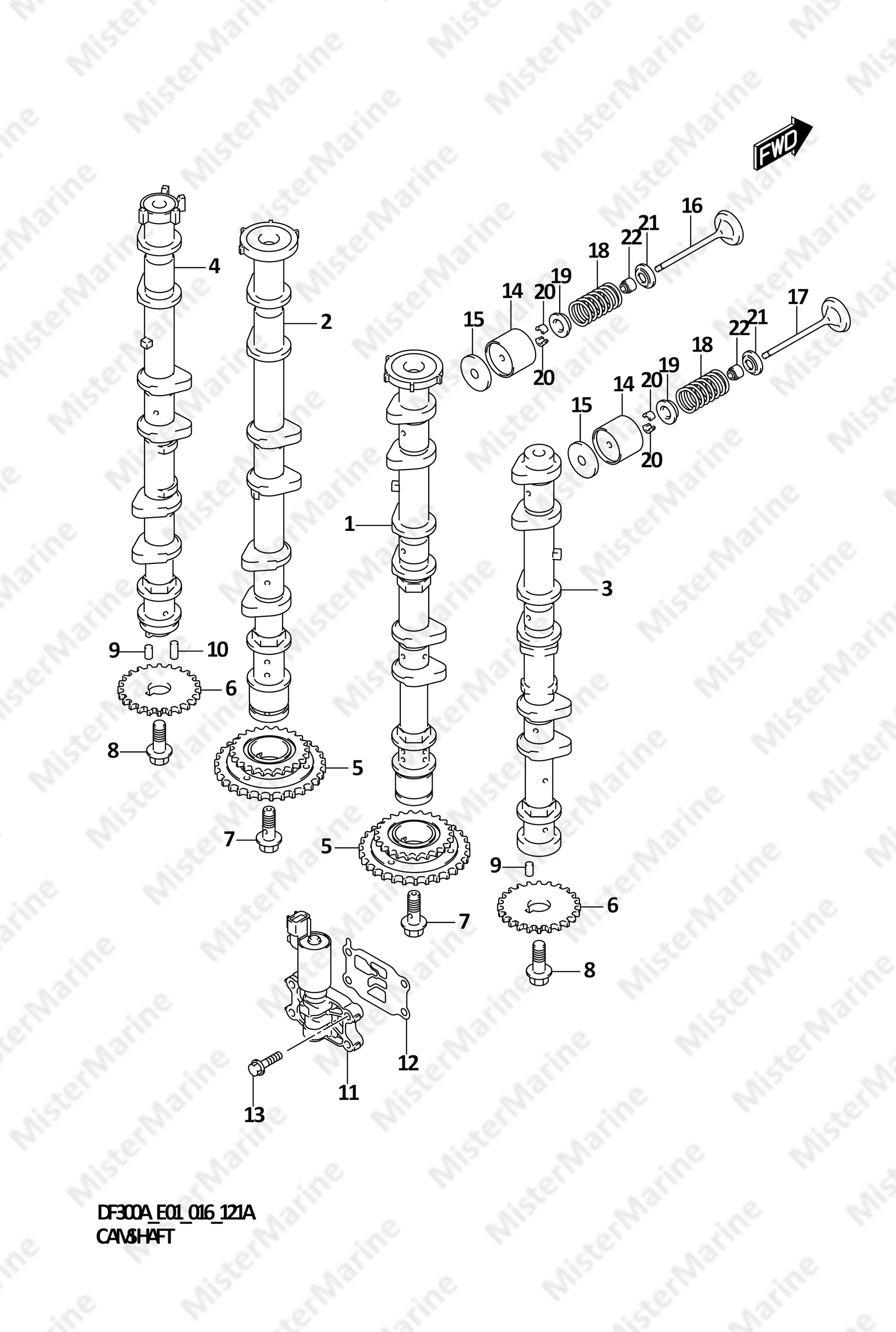 FIG.121A (1-B-8) CAMSHAFT