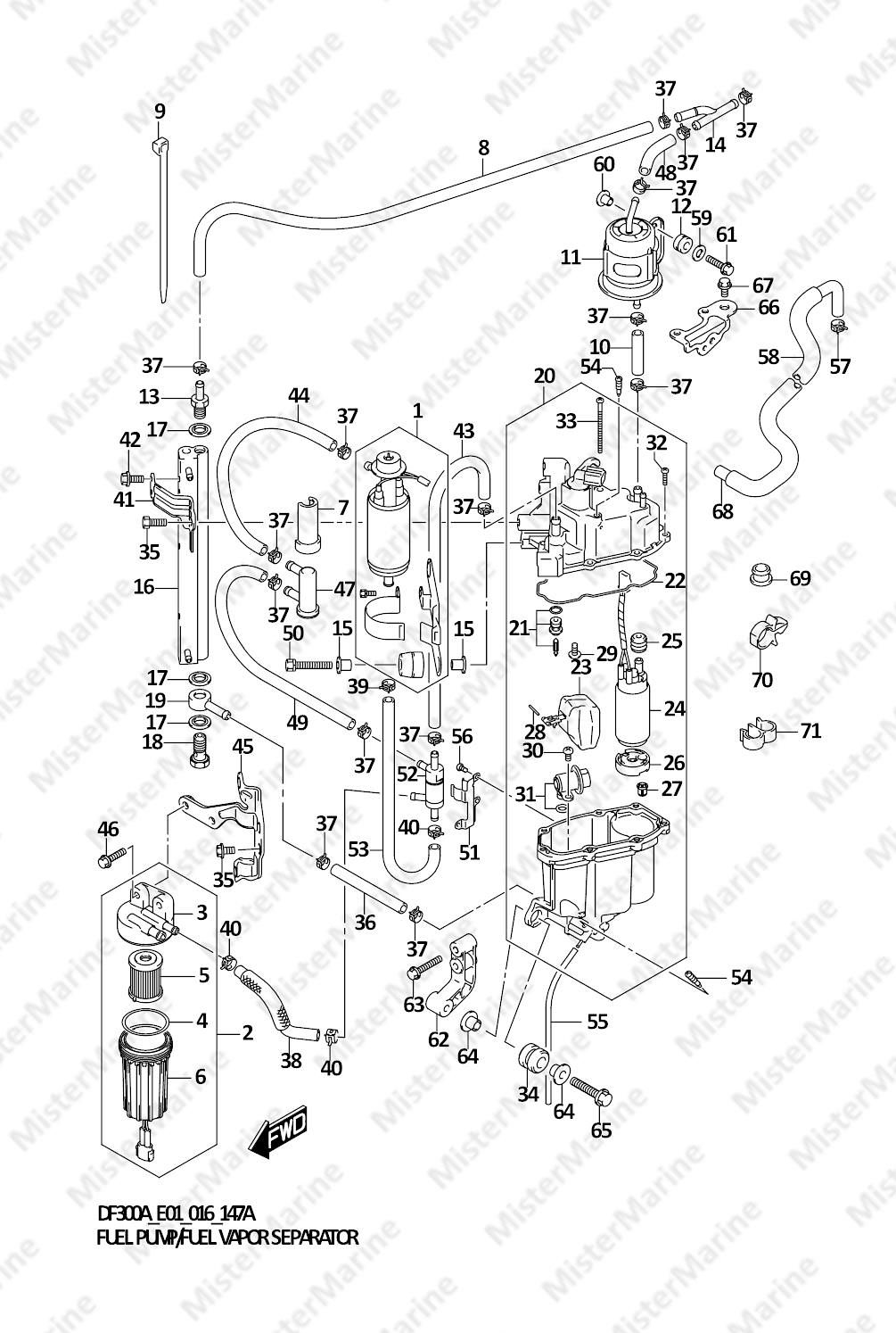 FIG.147A (1-C-3) FUEL PUMP/FUEL VAPOR SEPARATOR (DF300A E01)