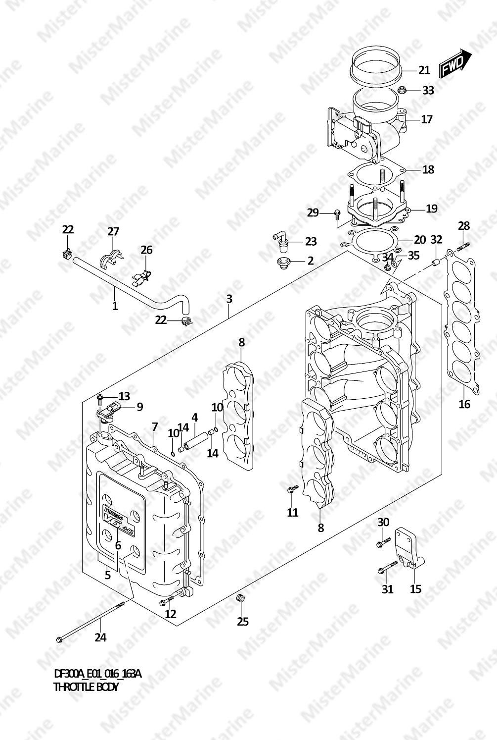 FIG.163A (1-D-7) THROTTLE BODY