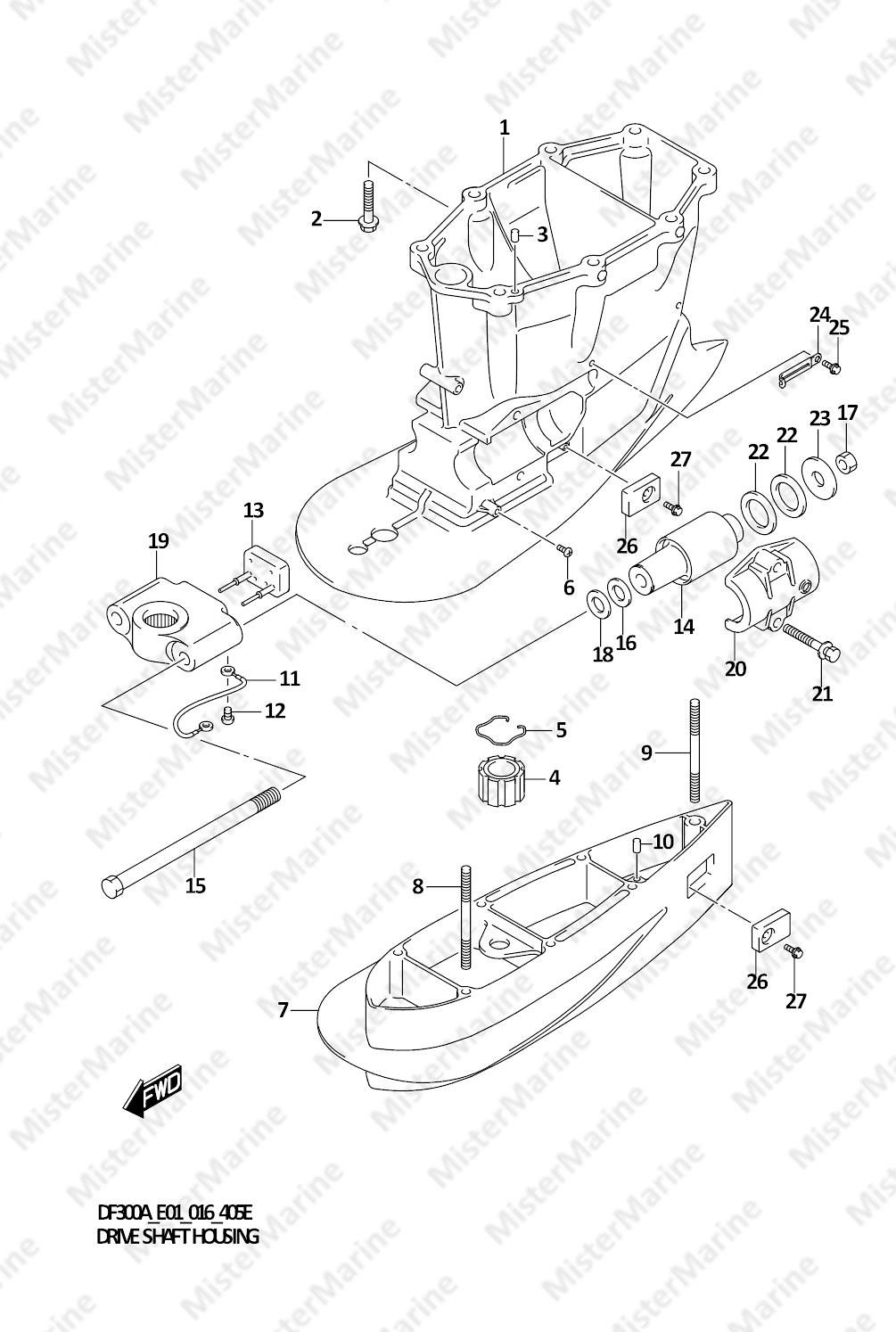 FIG.405E (1-F-10) DRIVE SHAFT HOUSING (XX)