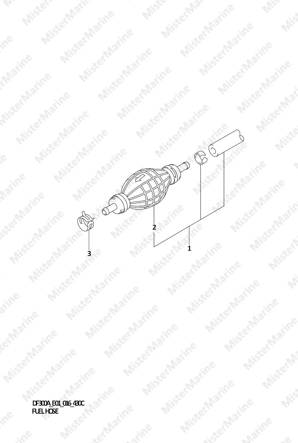 FIG.430C (1-G-13) FUEL HOSE (DF250A E01)