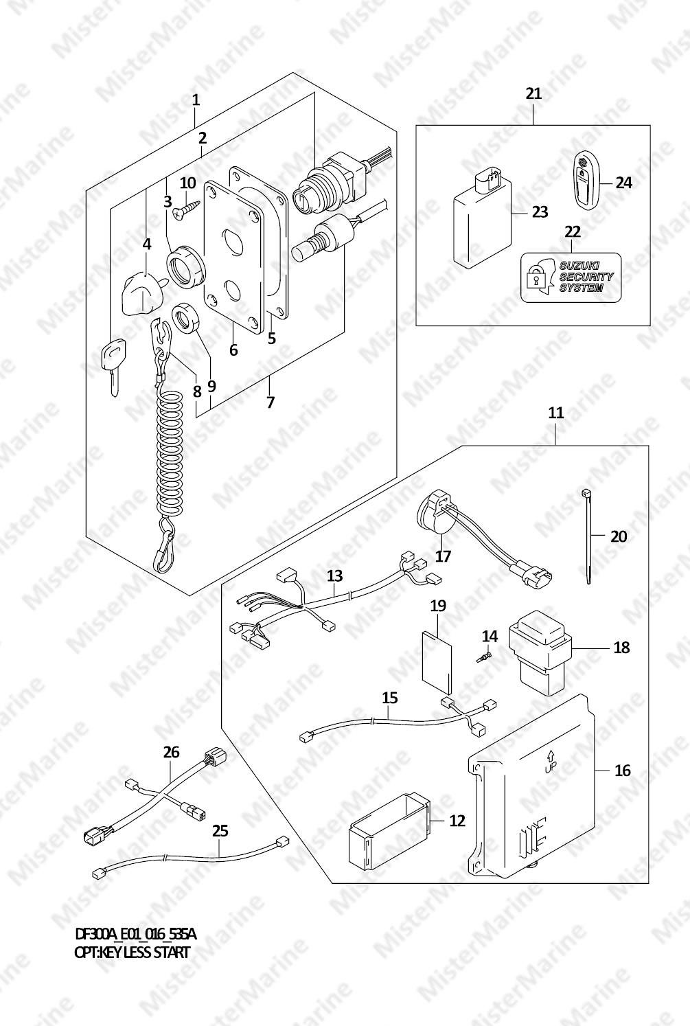 FIG.535A (1-H-9) OPT:KEY LESS START (DF300A E01)