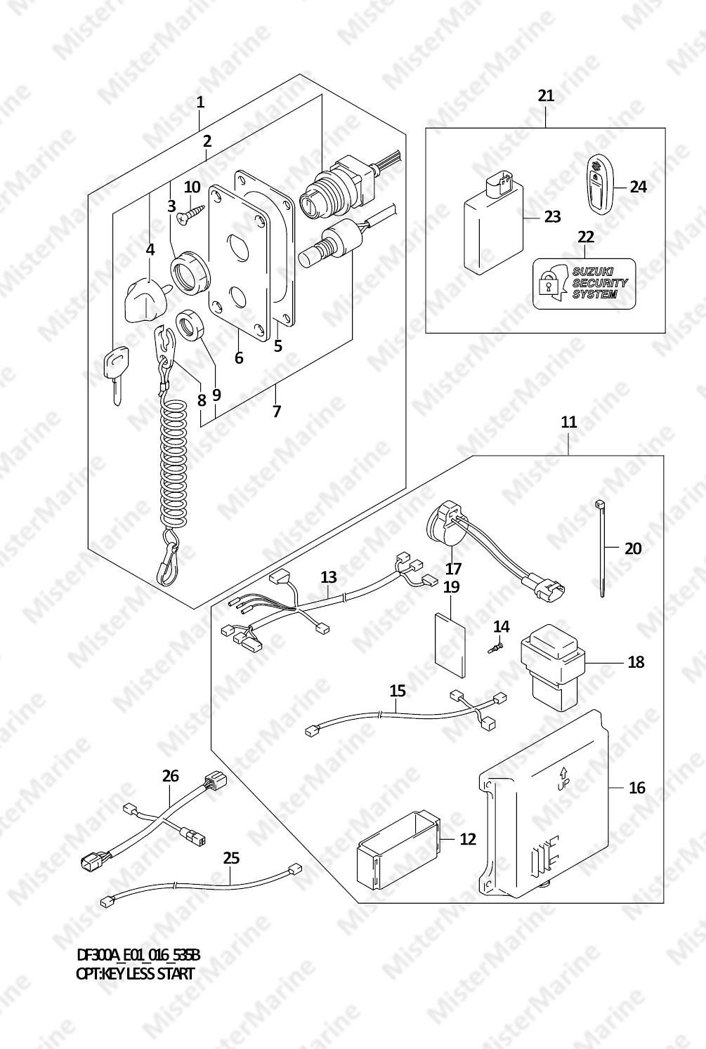 FIG.535B (1-H-11) OPT:KEY LESS START (DF250A E01)