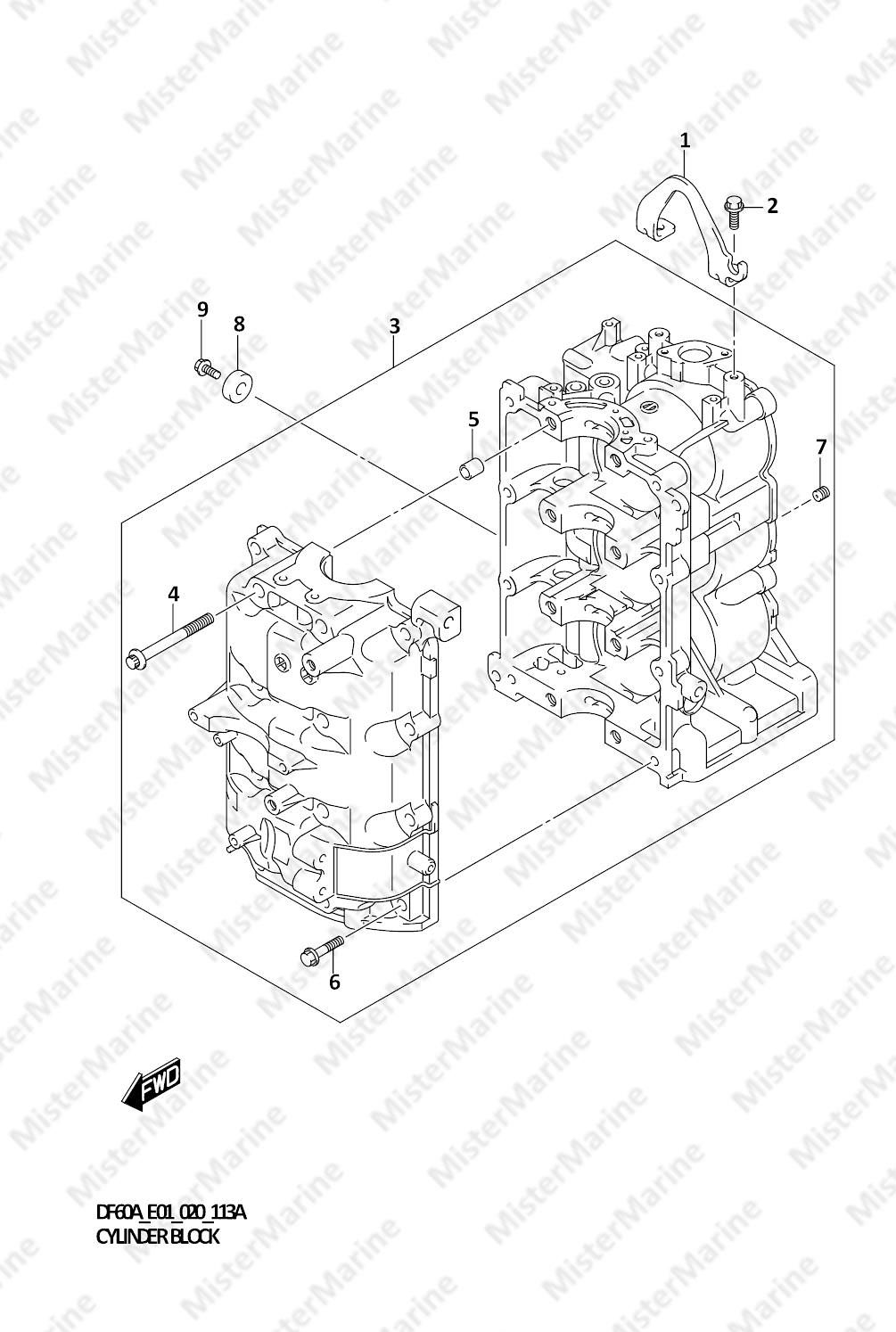 FIG.113A (1-B-10) CYLINDER BLOCK