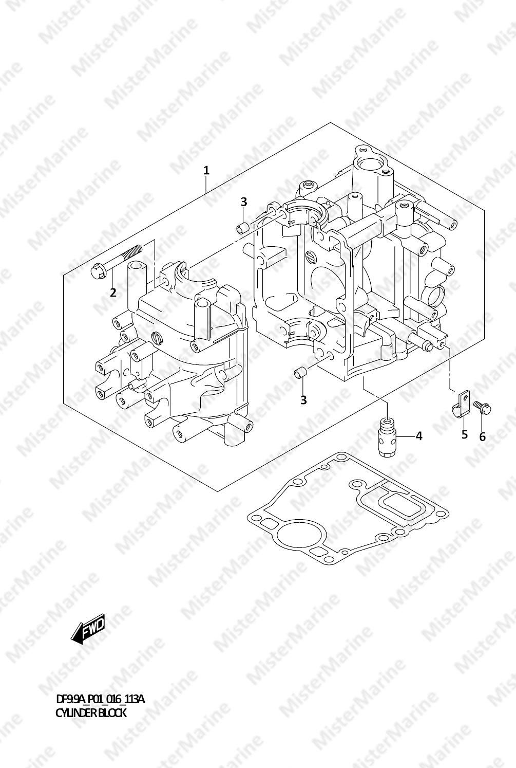 FIG.113A (1-B-3) CYLINDER BLOCK