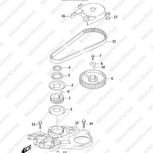 FIG.120B (1-B-6) TIMING BELT (DF8AR P01)