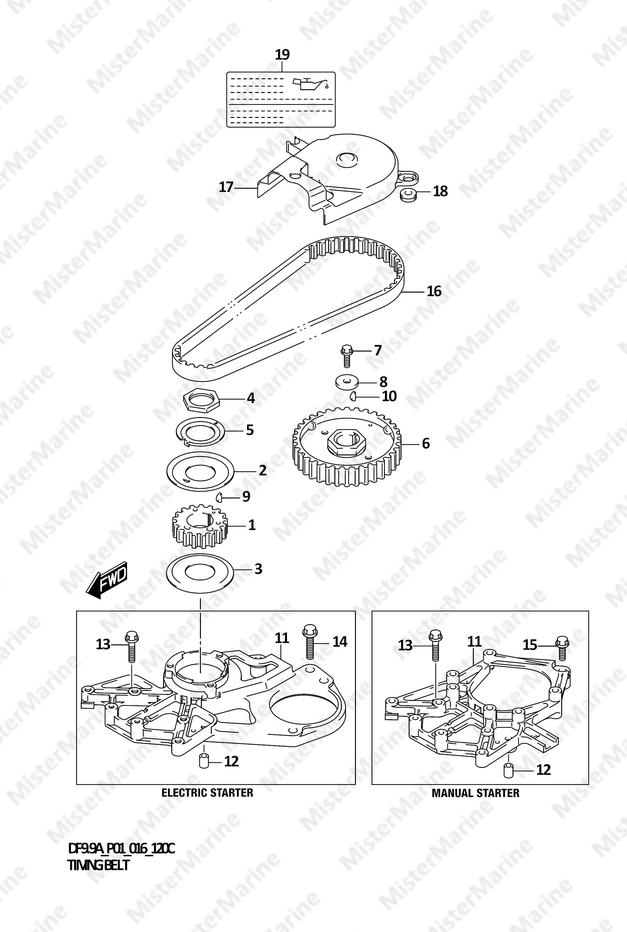 19 FIG.120C (1-B-7) TIMING BELT (DF9.9A P01)