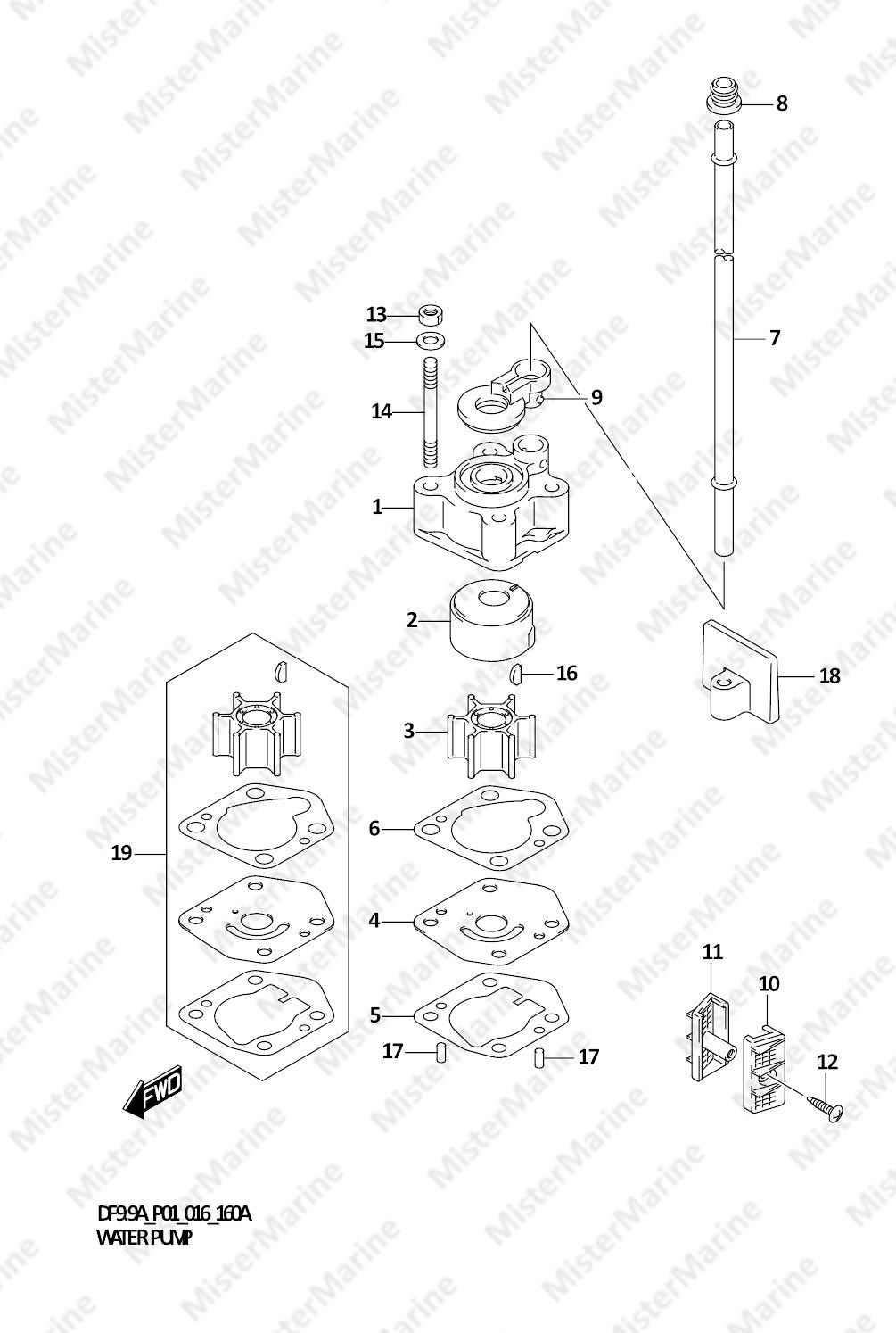 FIG.160A (1-C-9) WATER PUMP