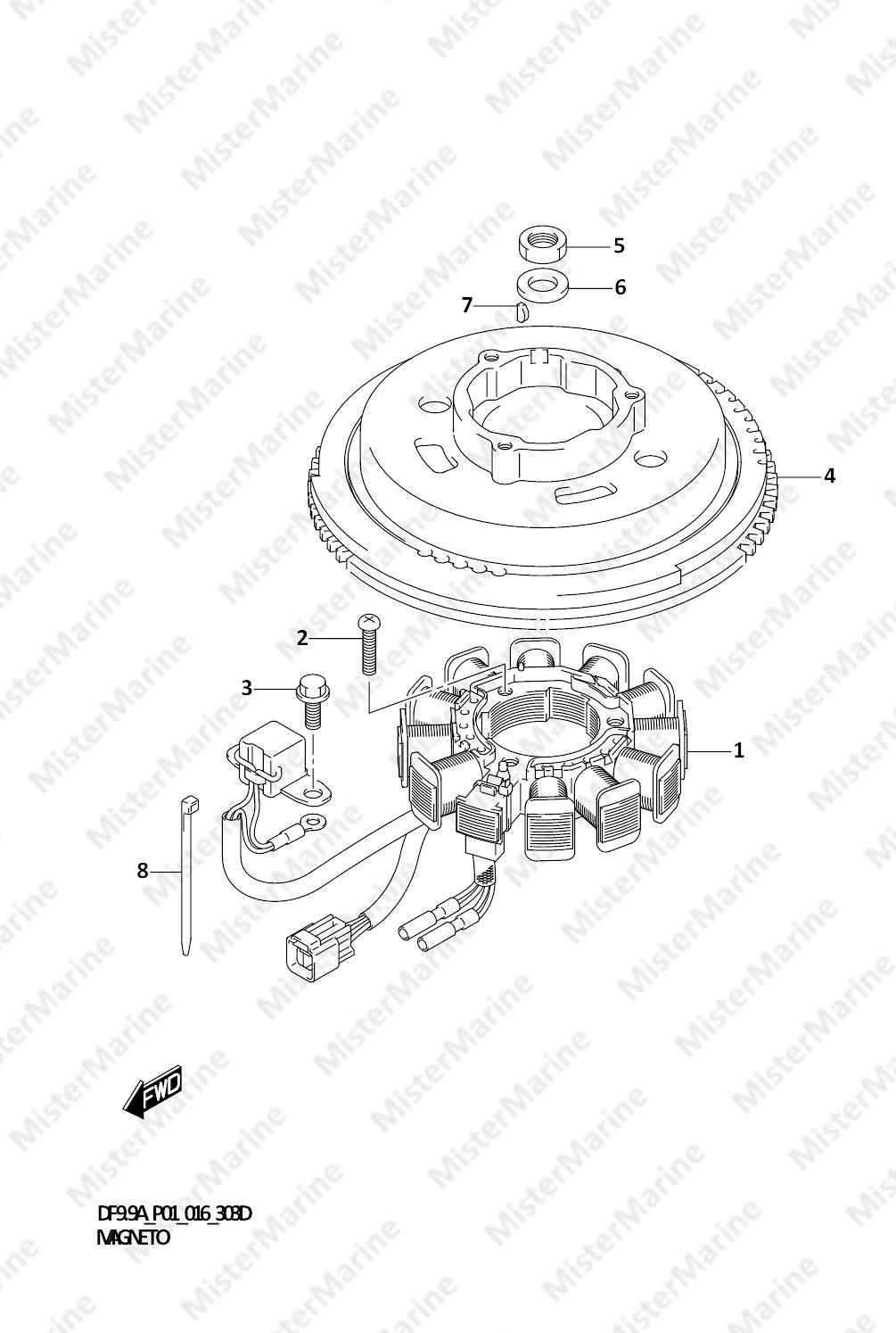 FIG.303D (1-D-13) MAGNETO (DF9.9AR P01)