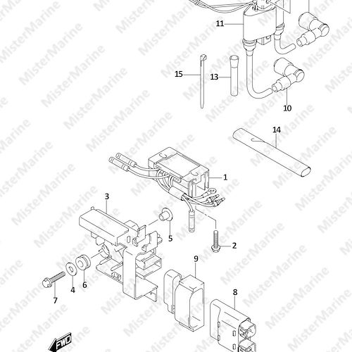 FIG.310C (1-E-2) RECTIFIER/IGNITION COIL (DF9.9A P01)