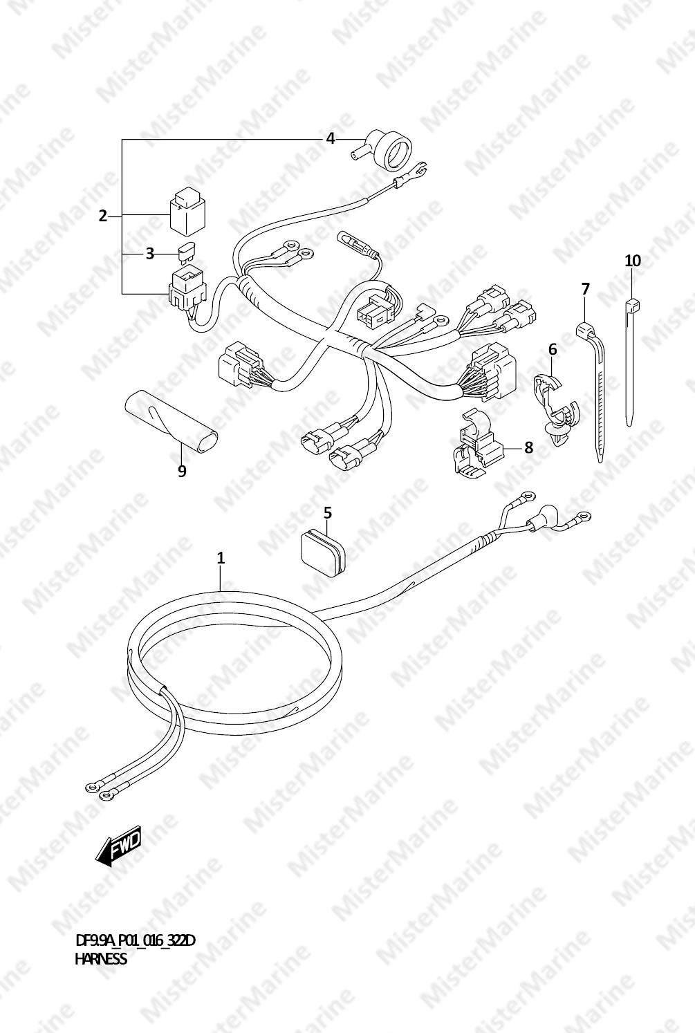 FIG.322D (1-E-7) HARNESS (DF9.9AR P01)