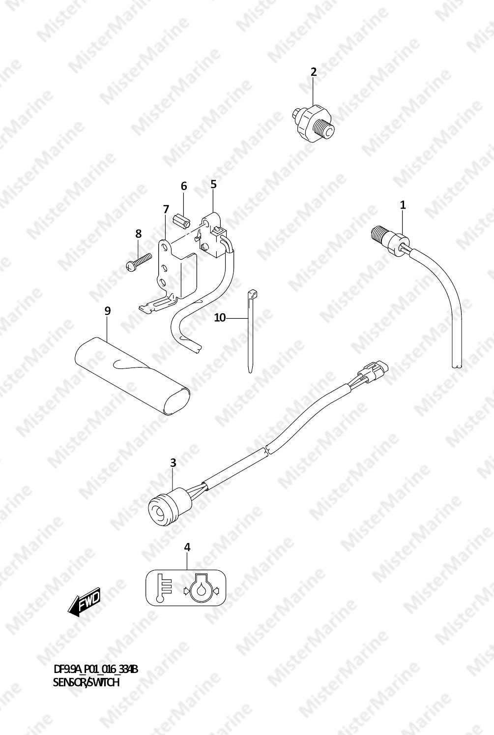 FIG.334B (1-E-9) SENSOR/SWITCH (DF8AR P01)