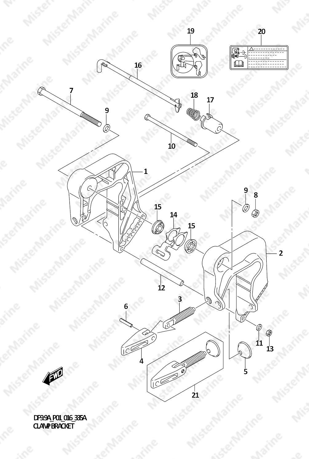 FIG.335A (1-E-12) CLAMP BRACKET (DF8A P01)