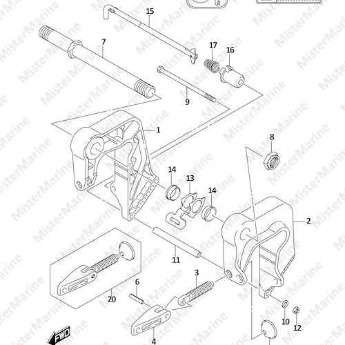 FIG.335D (1-E-15) CLAMP BRACKET (DF9.9AR P01)