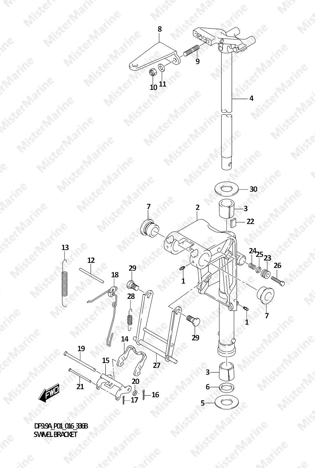FIG.336B (1-F-4) SWIVEL BRACKET (DF8AR P01)