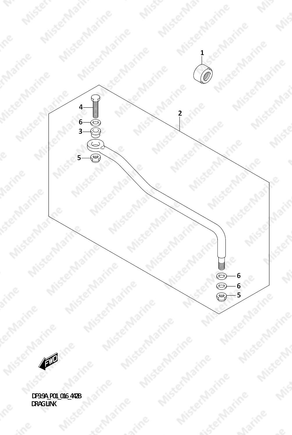 FIG.442B (1-G-8) DRAG LINK (DF9.9AR P01)