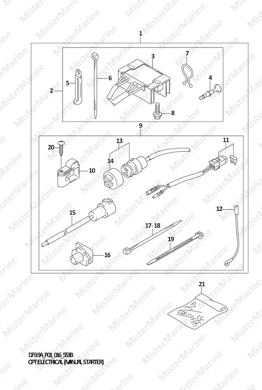 FIG.553B (1-H-15) OPT:ELECTRICAL (MANUAL STARTER)  (DF9.9A P01)