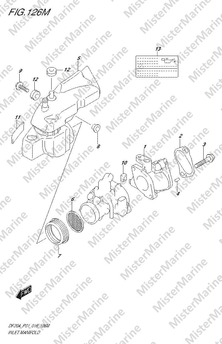 FIG.126M (1-C-15) INLET MANIFOLD (DF20ATH P01)