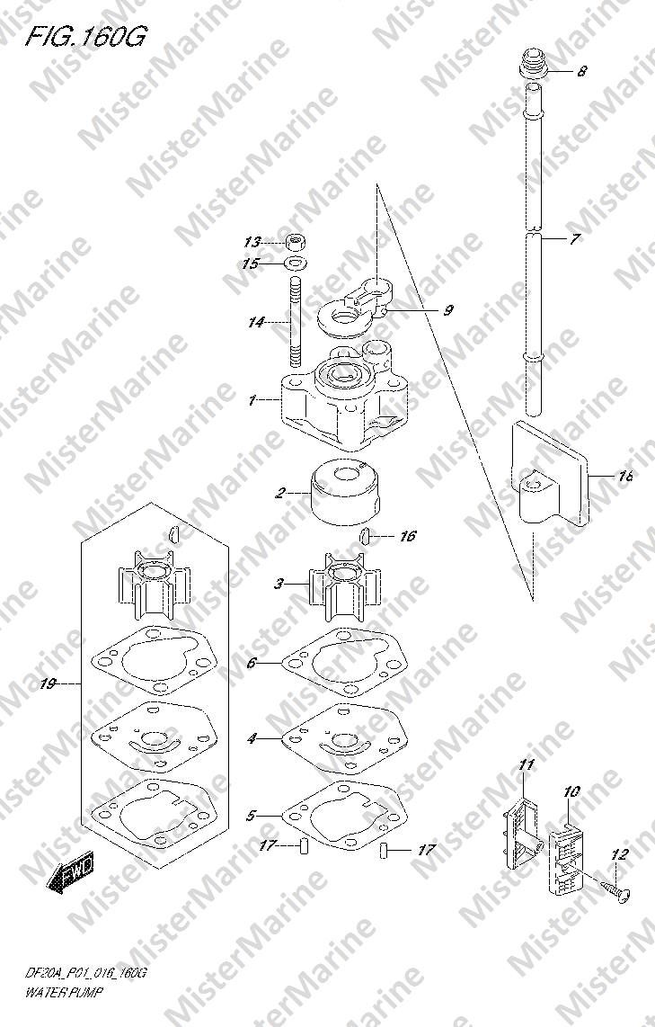 FIG.160G (1-F-5) WATER PUMP (DF15ATH P01)
