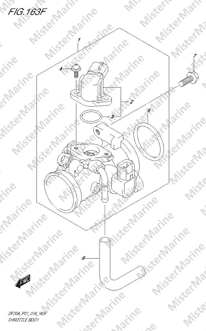 FIG.163F (1-G-3) THROTTLE BODY (DF15AT P01)