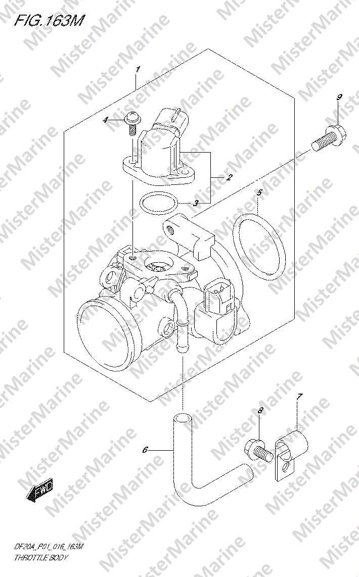 FIG.163M (1-G-9) THROTTLE BODY (DF20ATH P01)