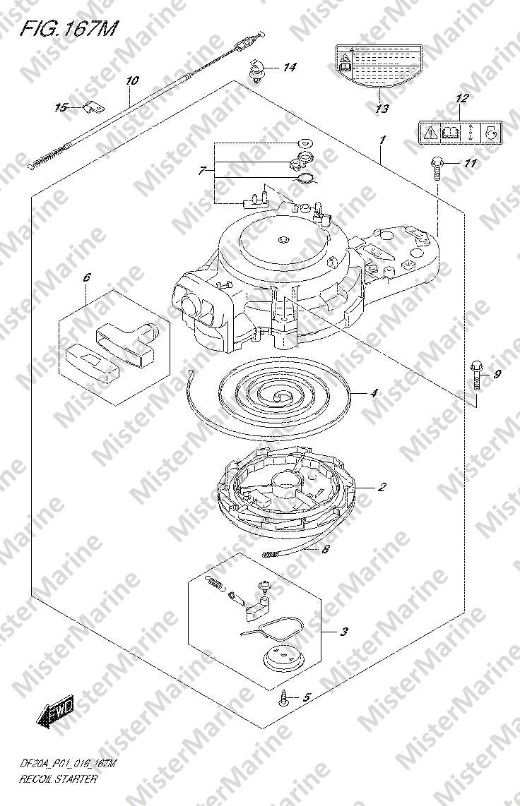 FIG.167M (1-H-13) RECOIL STARTER (DF20ATH P01)