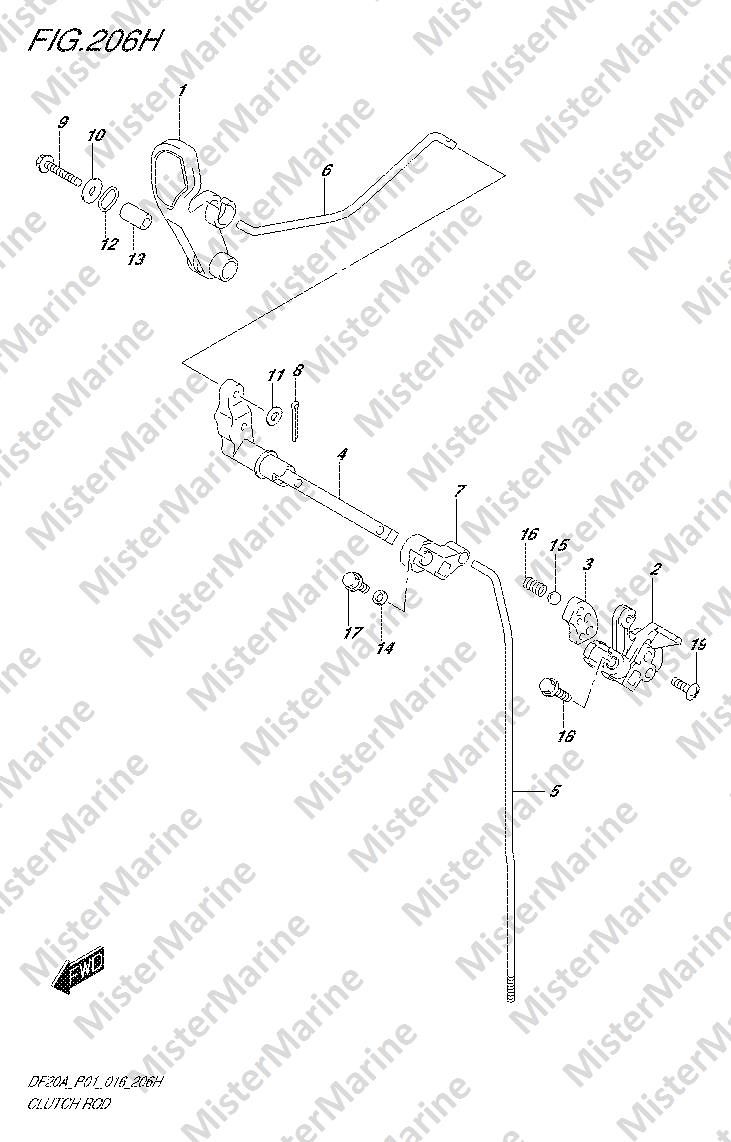 FIG.206H (1-I-8) CLUTCH ROD (DF20A P01)