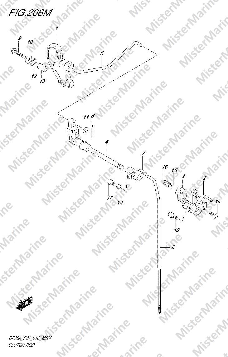 FIG.206M (1-I-12) CLUTCH ROD (DF20ATH P01)