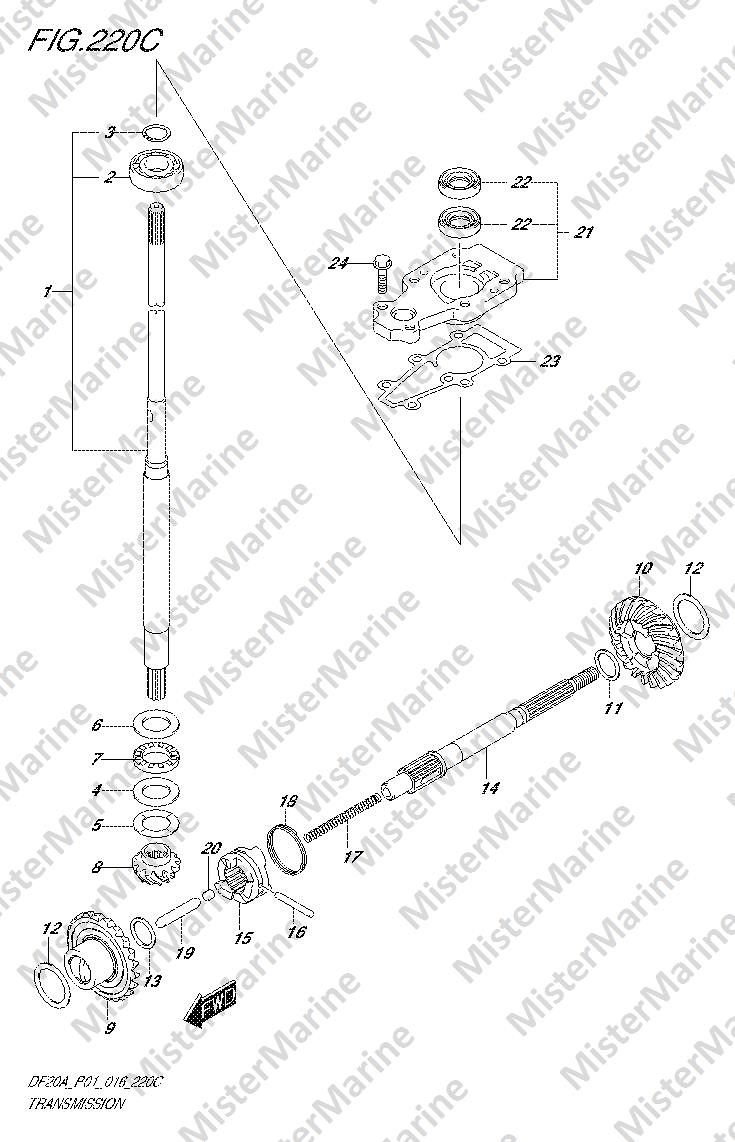 FIG.220C (1-J-4) TRANSMISSION (DF9.9BT P01)