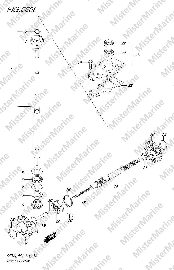 FIG.220L (1-K-6) TRANSMISSION (DF20AT P01)