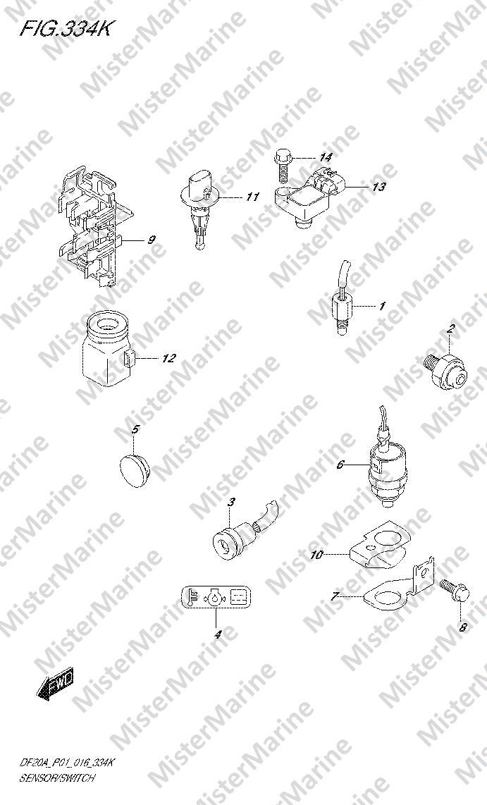 FIG.334K (2-C-12) SENSOR/SWITCH (DF20AR P01)