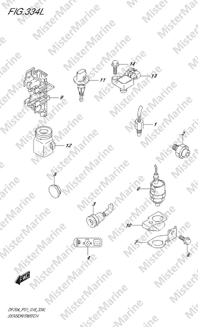 FIG.334L (2-C-13) SENSOR/SWITCH (DF20AT P01)