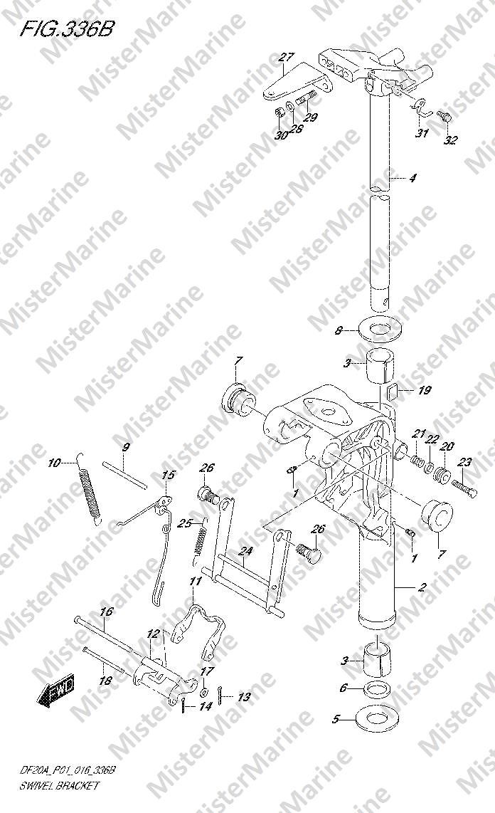 FIG.336B (2-D-15) SWIVEL BRACKET (DF9.9BR P01)