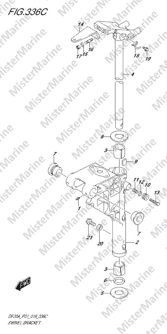FIG.336C (2-E-3) SWIVEL BRACKET (DF9.9BT P01)