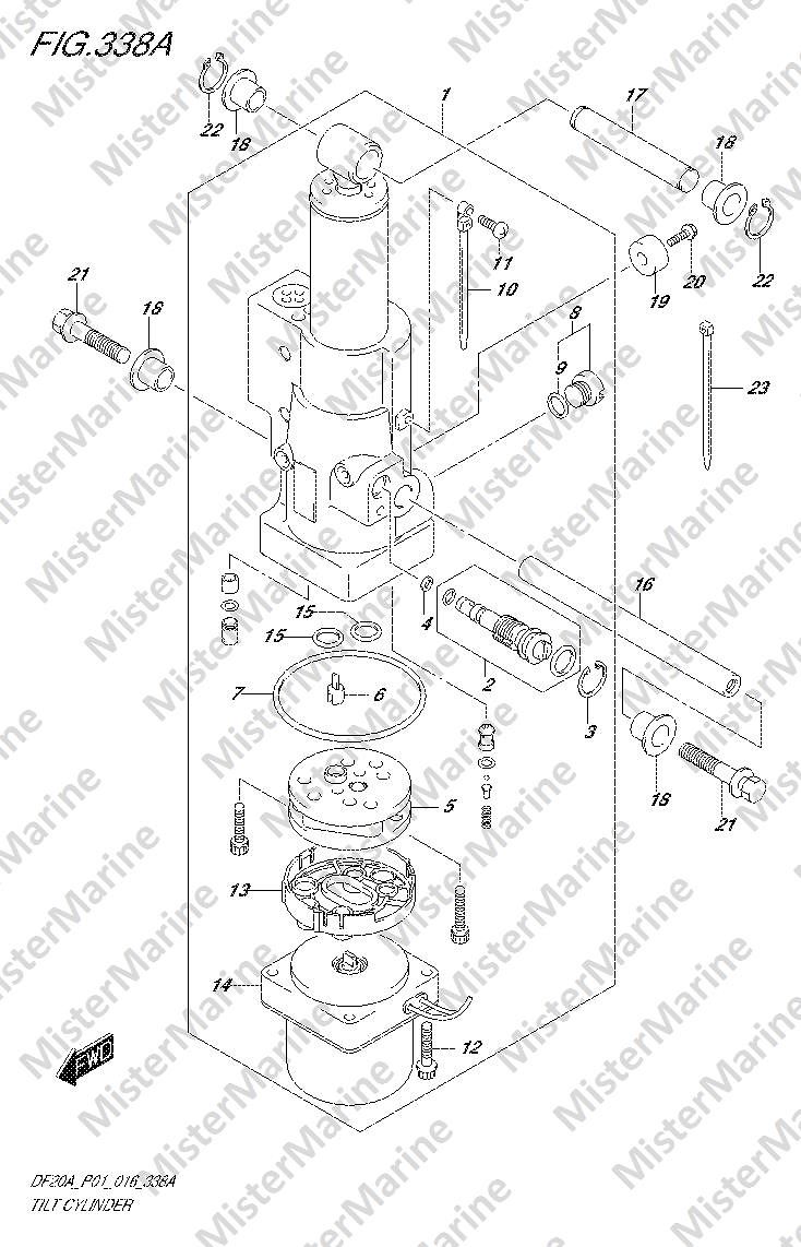 FIG.338A (2-F-6) TILT CYLINDER (DF9.9BT P01)