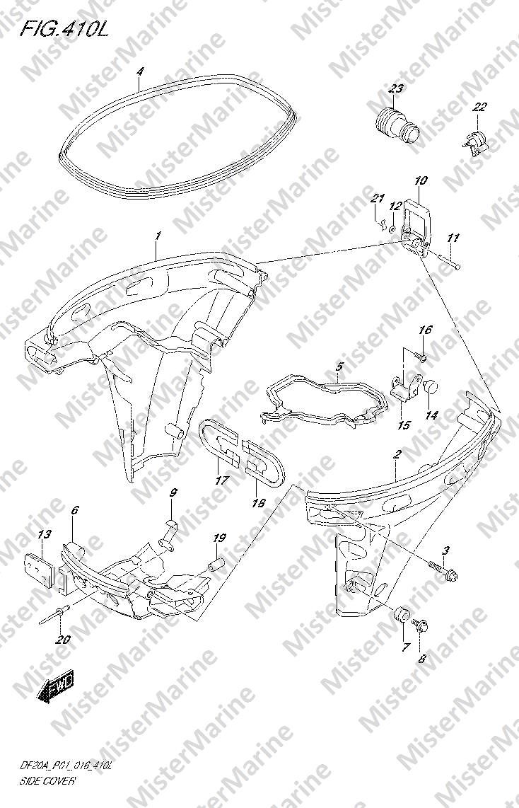 FIG.410L (2-H-2) SIDE COVER (DF20AT P01)
