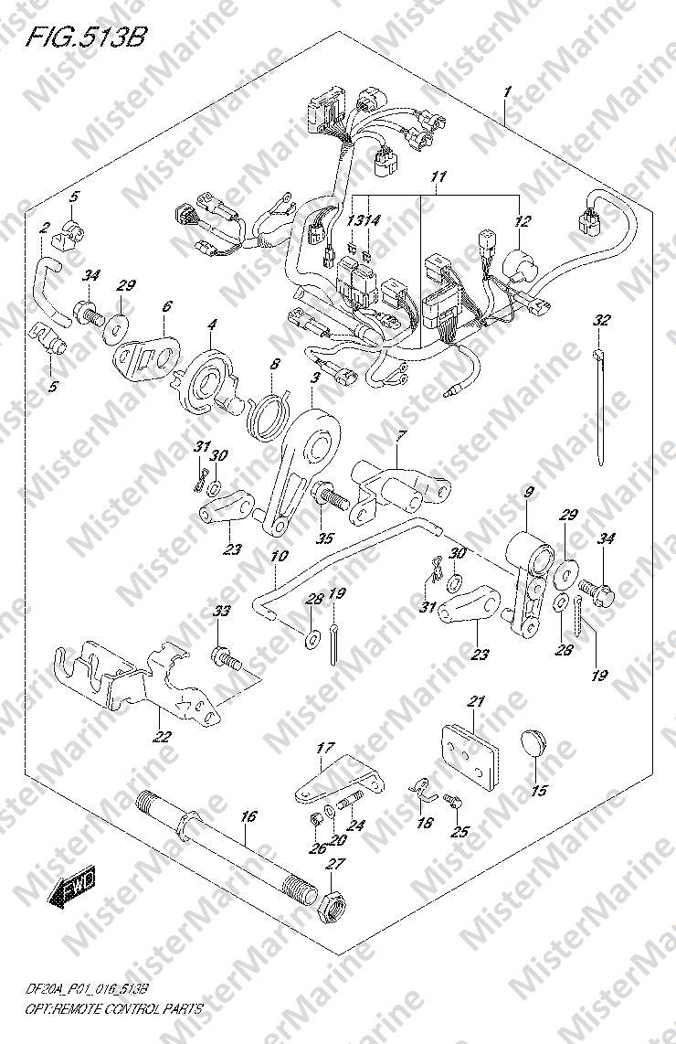 FIG.513B (2-K-15) OPT:REMOTE CONTROL PARTS (DF15A P01)