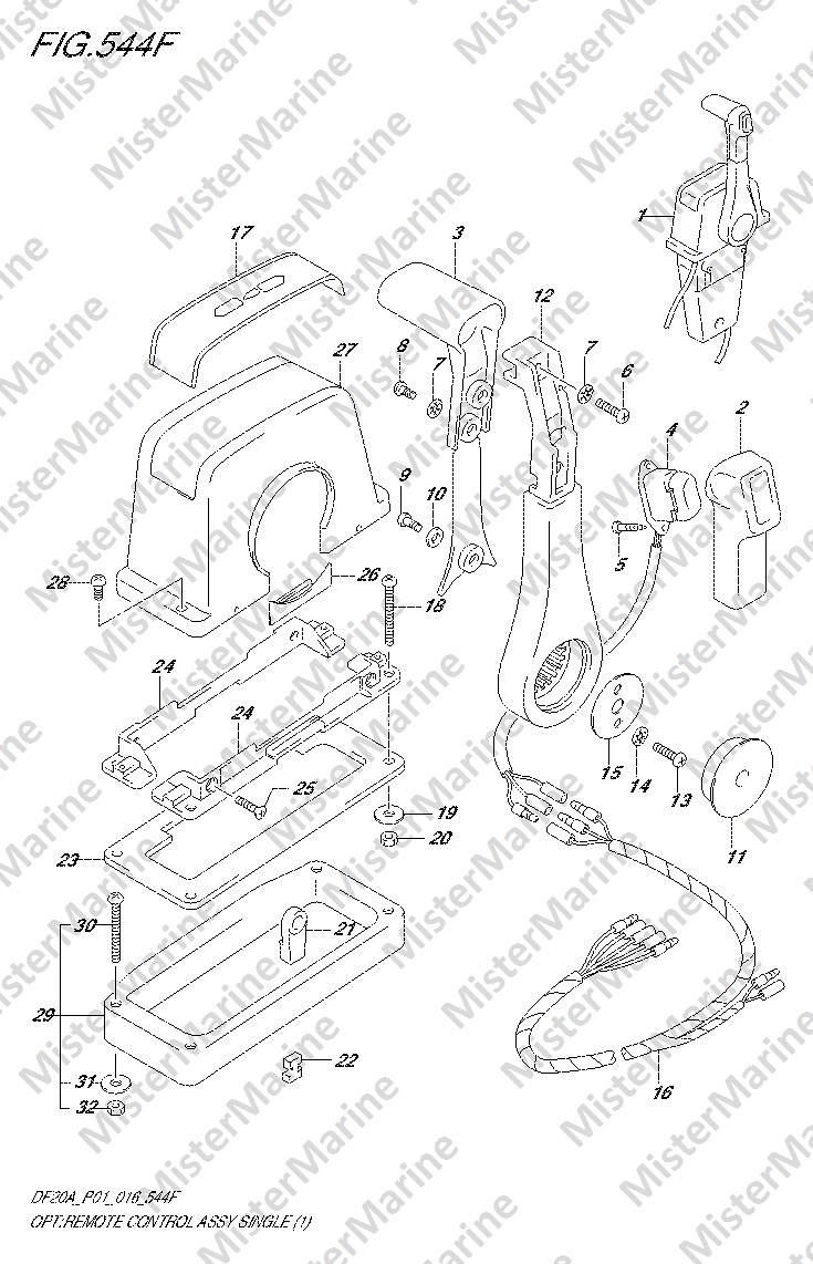 FIG.544F (3-C-6) OPT:REMOTE CONTROL ASSY SINGLE (1) (DF15AT P01)