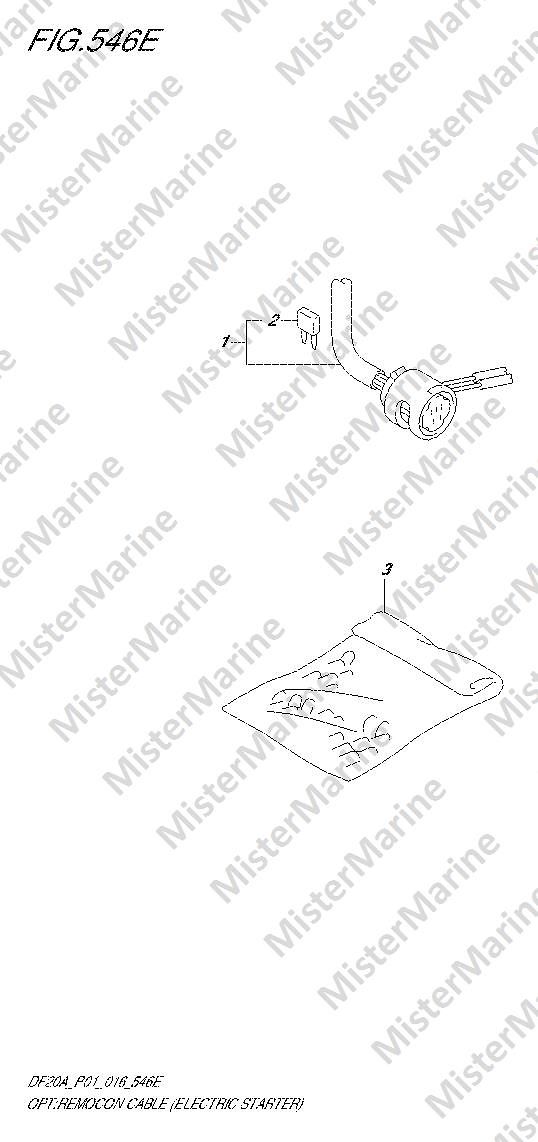 FIG.546E (3-E-7) OPT:REMOCON CABLE (ELECTRIC STARTER) (DF20A P40)