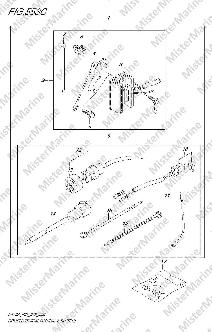 FIG.553C (3-E-11) OPT:ELECTRICAL (MANUAL STARTER) (DF20A P01)
