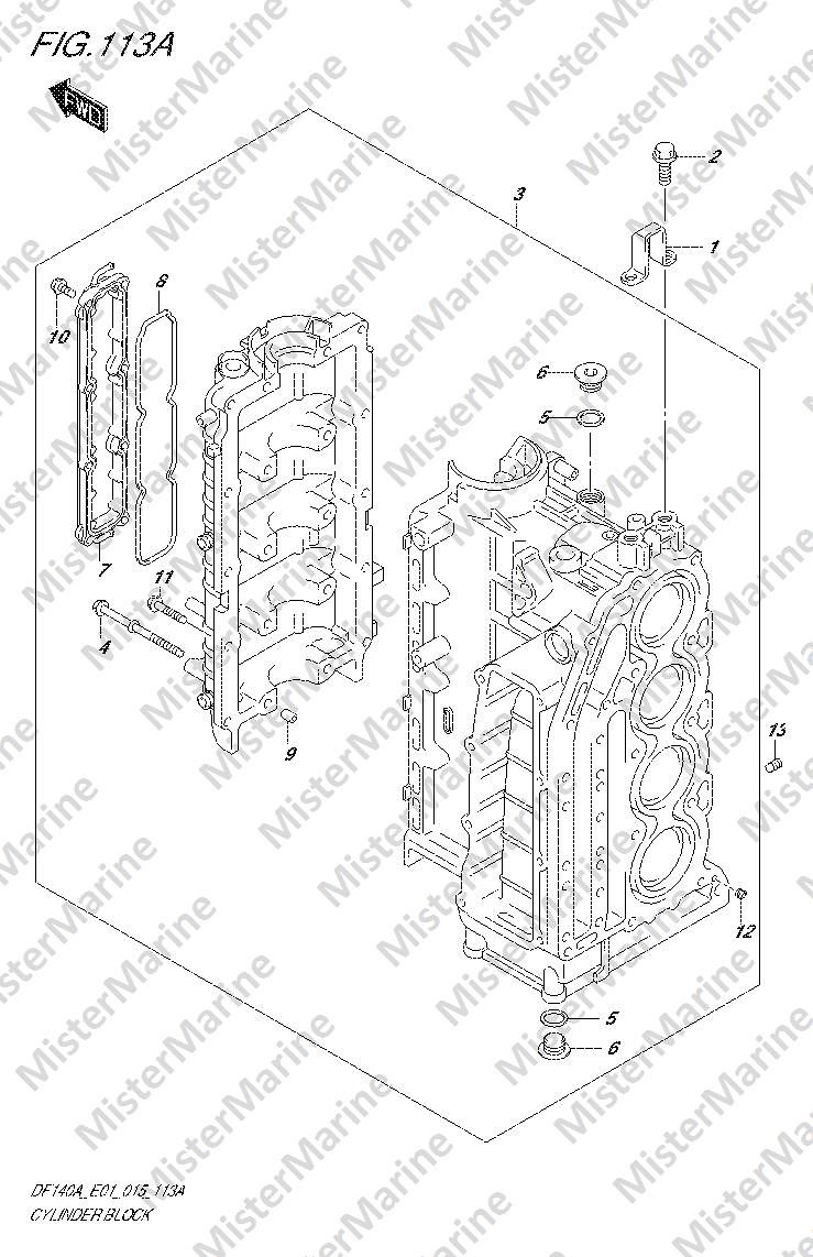 FIG.113A (1-B-3) CYLINDER BLOCK (FINO ALLA MATR.510031)