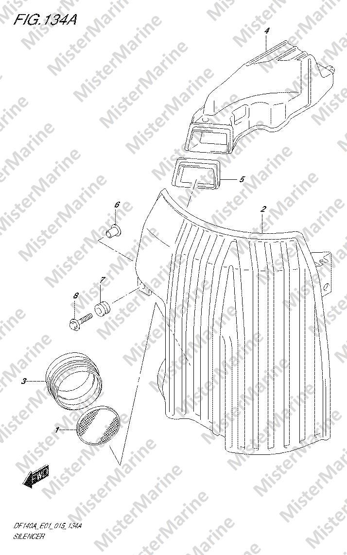FIG.134A (1-C-12) SILENCER (DF100AT E01)