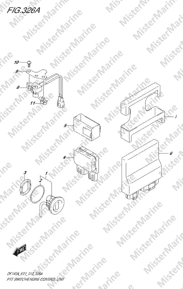 FIG.326A (2-B-6) PTT SWITCH/ENGINE CONTROL UNIT (DF100AT E01)