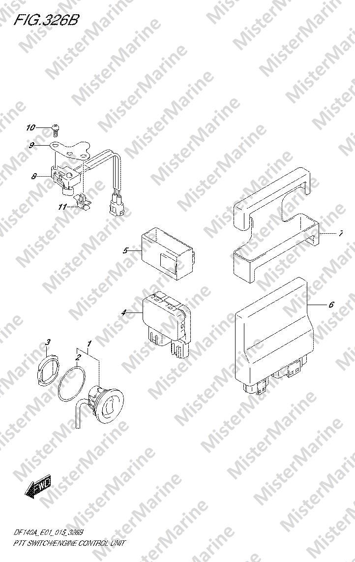FIG.326B (2-B-7) PTT SWITCH/ENGINE CONTROL UNIT (DF115AT E01)