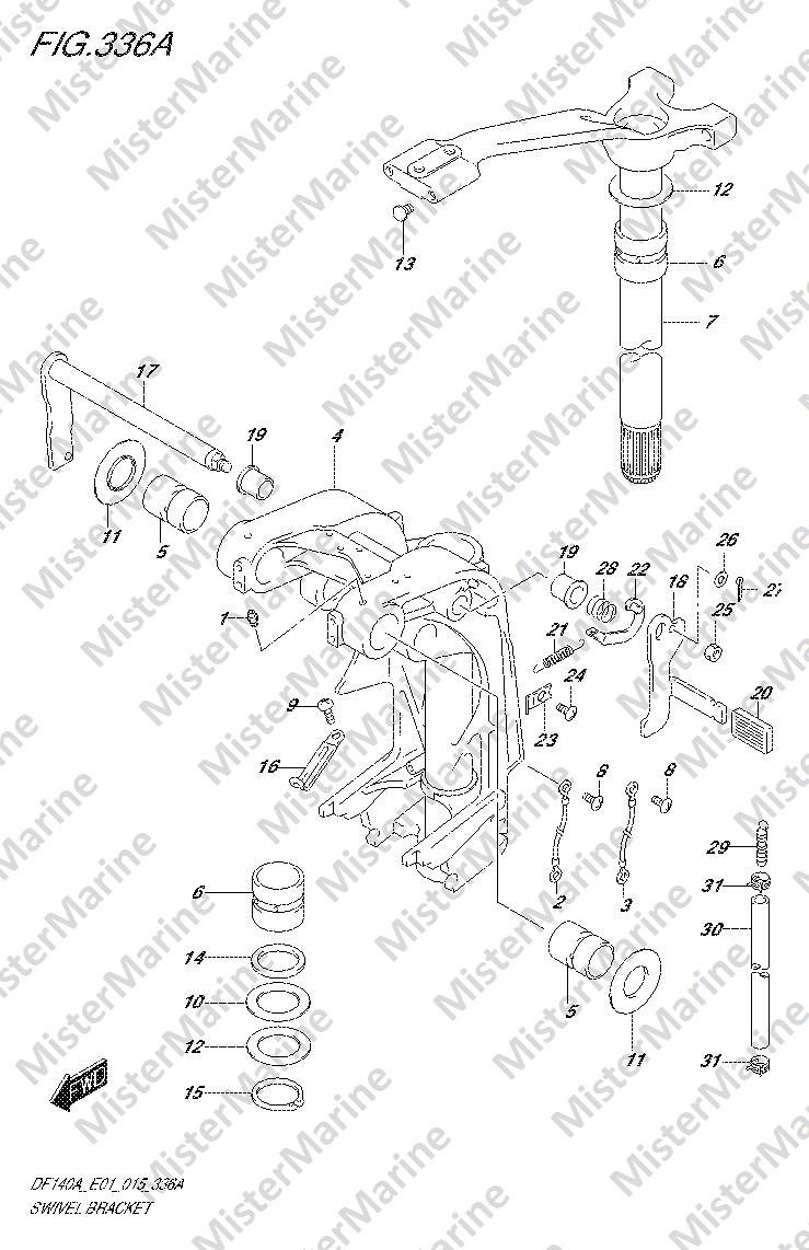 FIG.336A (2-C-10) SWIVEL BRACKET DF100A DF115A