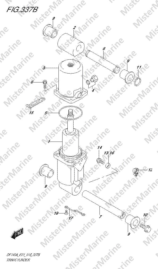FIG.337B (2-D-14) TRIM CYLINDER (DF100AT DF115AT)
