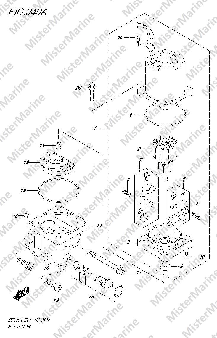 FIG.340A (2-E-8) PTT MOTOR (DF100AT DF115AT)